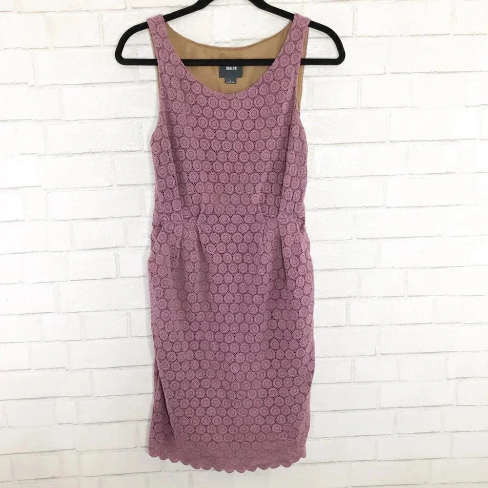 Maeve - Anthropologie Purple/Mauve Crochet Tank Dress Women's Size 2
